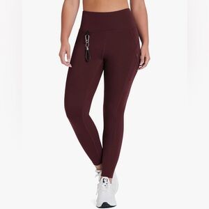Emlovm Burgundy Leggings with Pockets